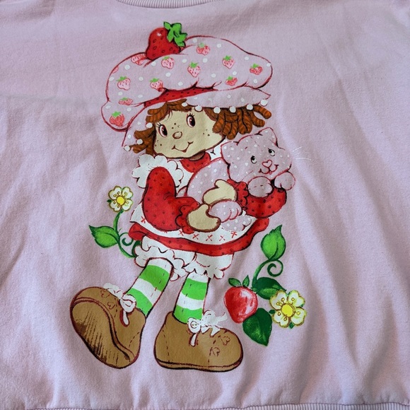 Strawberry Shortcake Small Pink Sweatshirt ~ 80s 90s Retro Custard - Picture 4 of 7